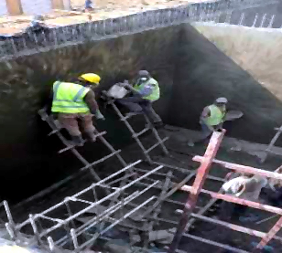 Treatment basin works
